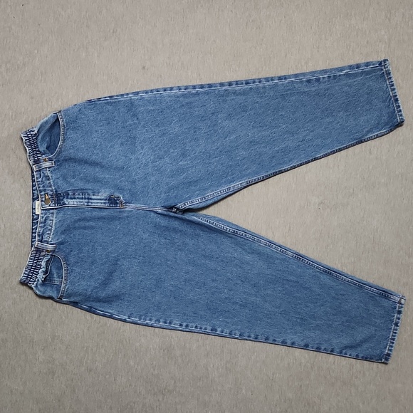 Vintage L.L. Bean High Rise Baggy Relaxed Tapered Leg Elastic Waist "Mom" Jeans - Picture 3 of 11